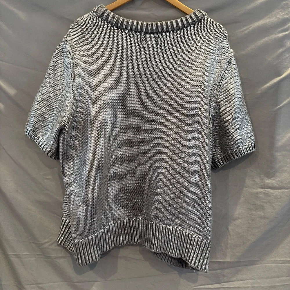Future Collective Womens 1X Metallic Silver Crewneck Top Y2K Futuristic Chic